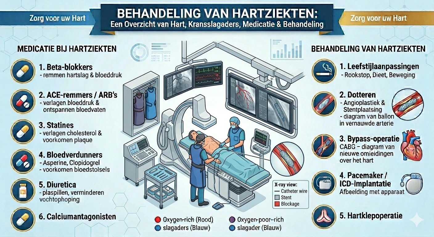 Hartziekte behandeling angiografie en dotterprocedure in cathlab
