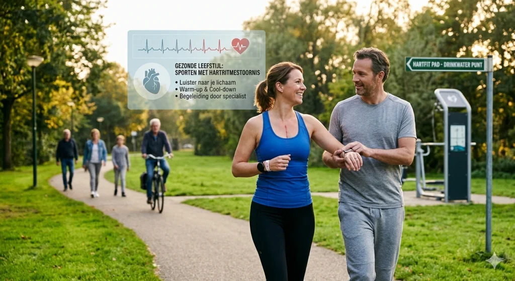 Persoon sportend ondanks leven met een hartritmestoornis
