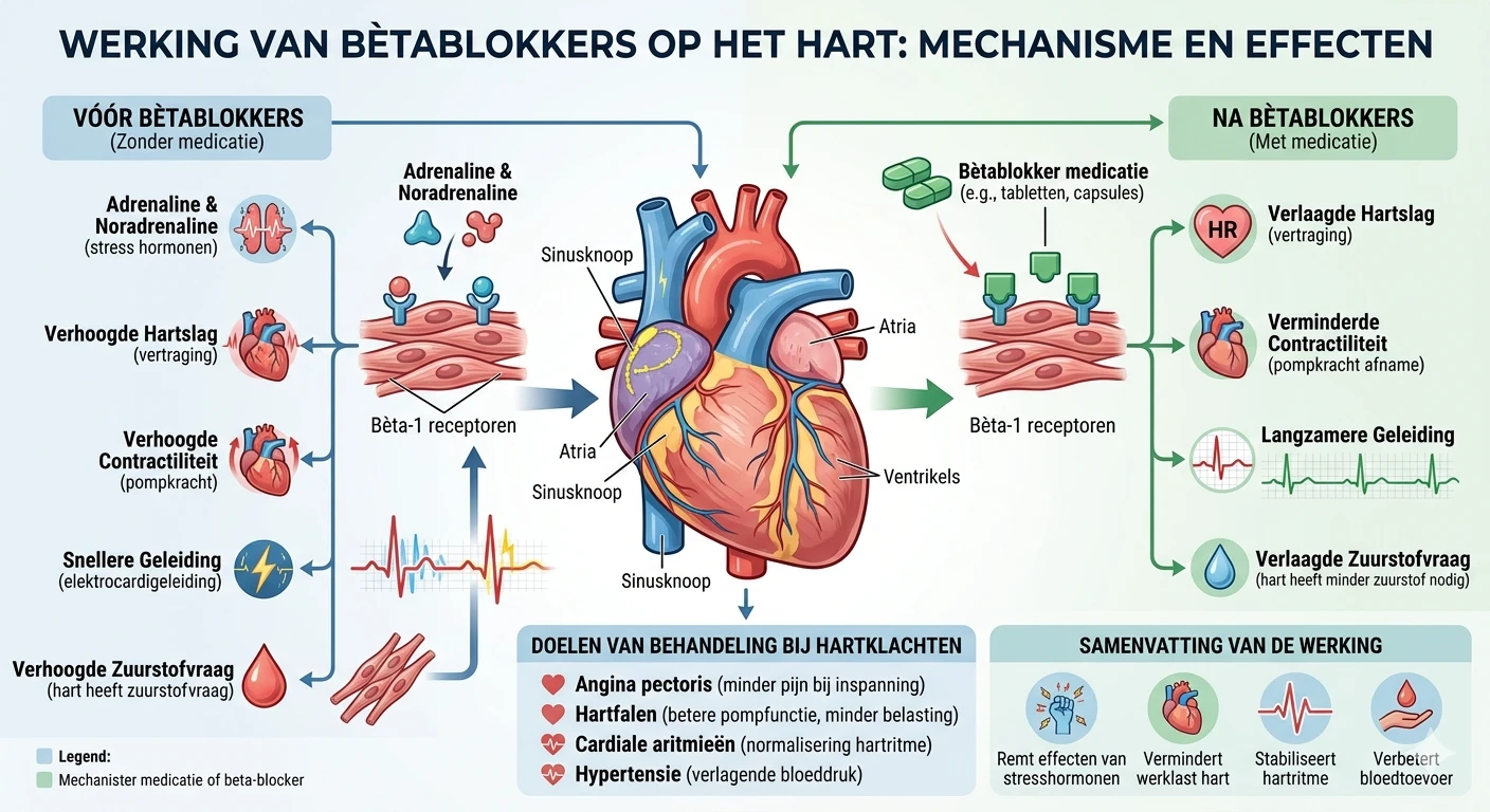 bètablokkers bij hartklachten werking hartmedicatie diagram
